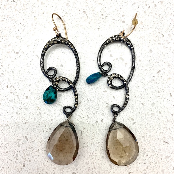 Alexis Bittar Quartz, Crystal, Turquoise Earrings